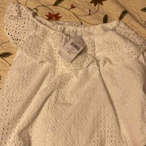 Lauren James, white one-shoulder blouse, small